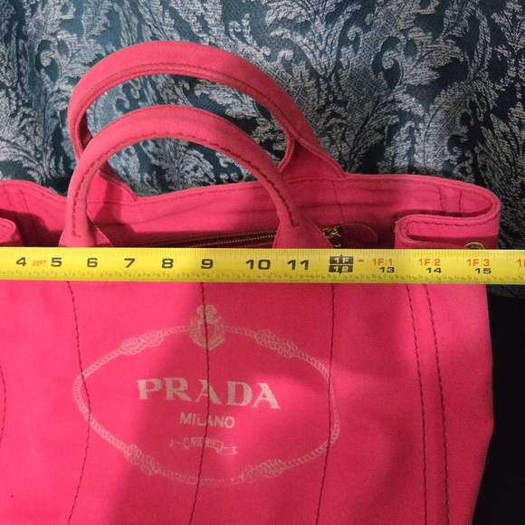Prada Canapa Logo Satchel Pink With Strap And Entrupy Certificate - Picture 17 of 17